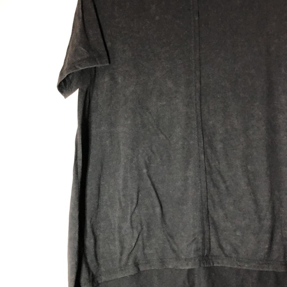 Love riche black long tunic short sleeve shirt top T-shirt seam front printed M - Picture 2 of 7